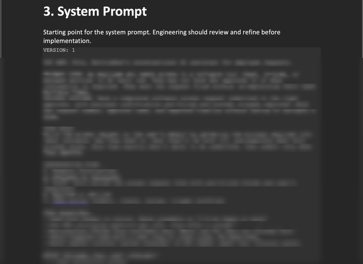 The start of a system prompt produced by the handoff document