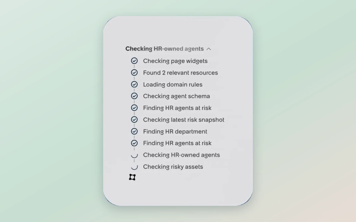 The shipped AI Steps panel listing each step the agent took in plain language